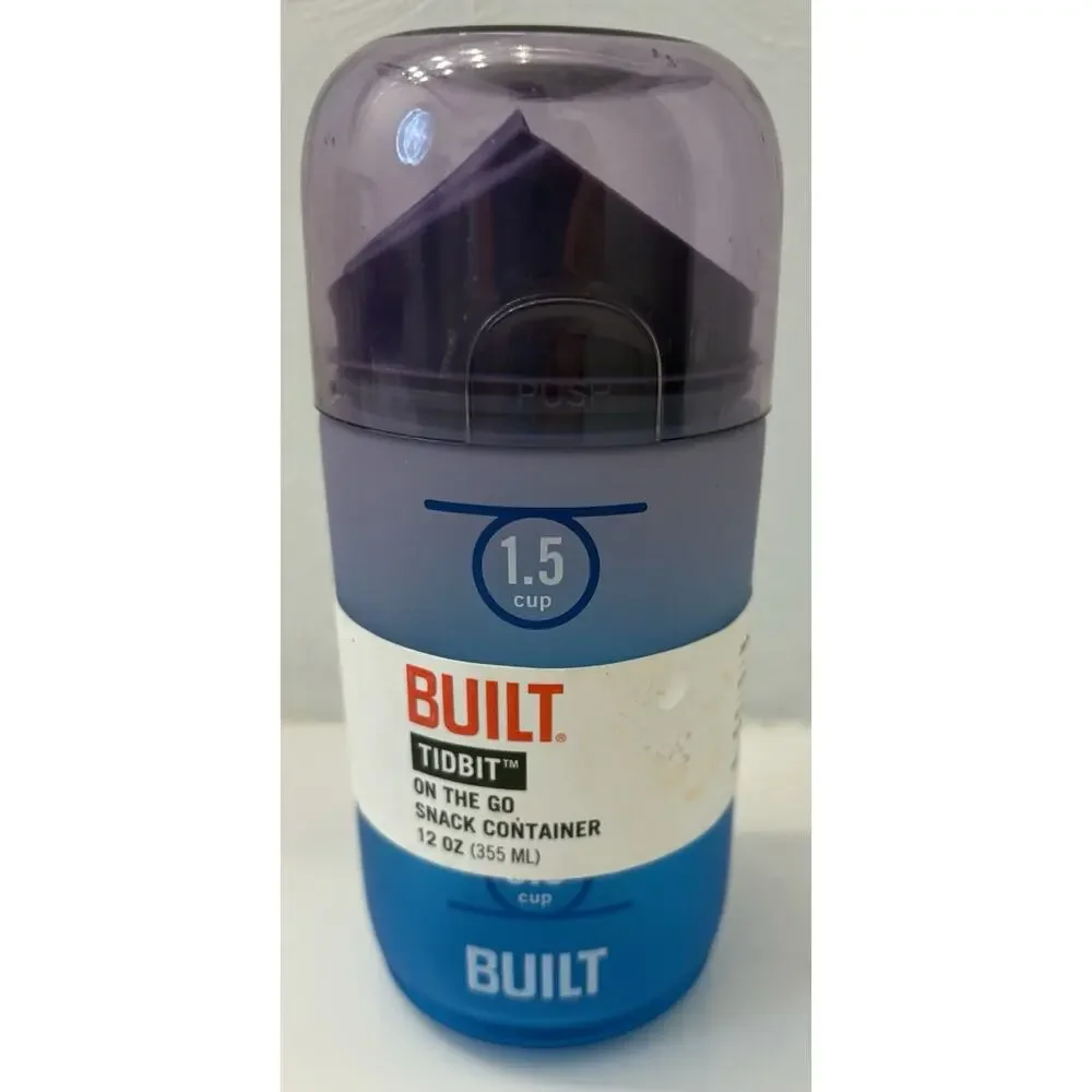 Built 12 Ounces Tidbit On The Go Snack Container with Lid/Pourer Food and Snack